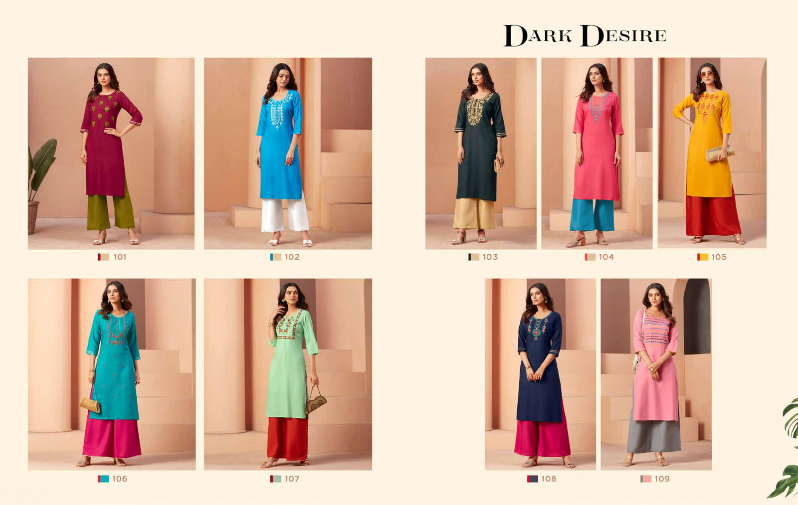 Dark Desire 101 - 109 Designer Kurtis Catalog